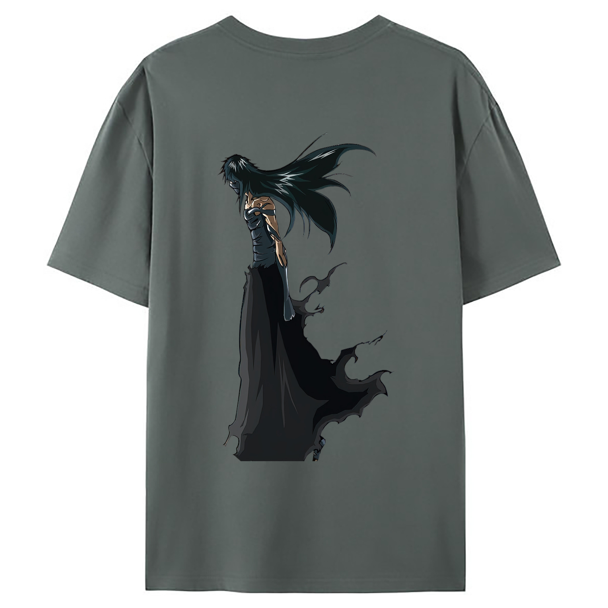 （画像用） ブリーチ 黒崎一護（くろさき いちご）BLEACH Kurosaki Ichigo 綿100％ メンズ半袖Tシャツ（バックプリント） 通気性
